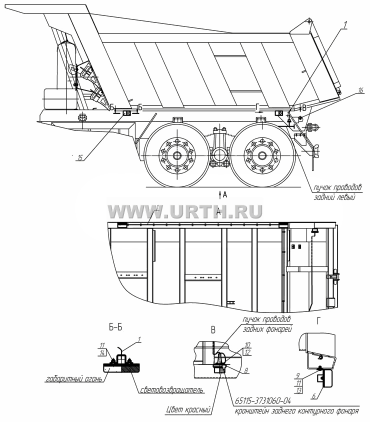 65115-3731001 Установка боковых габаритных фонарей